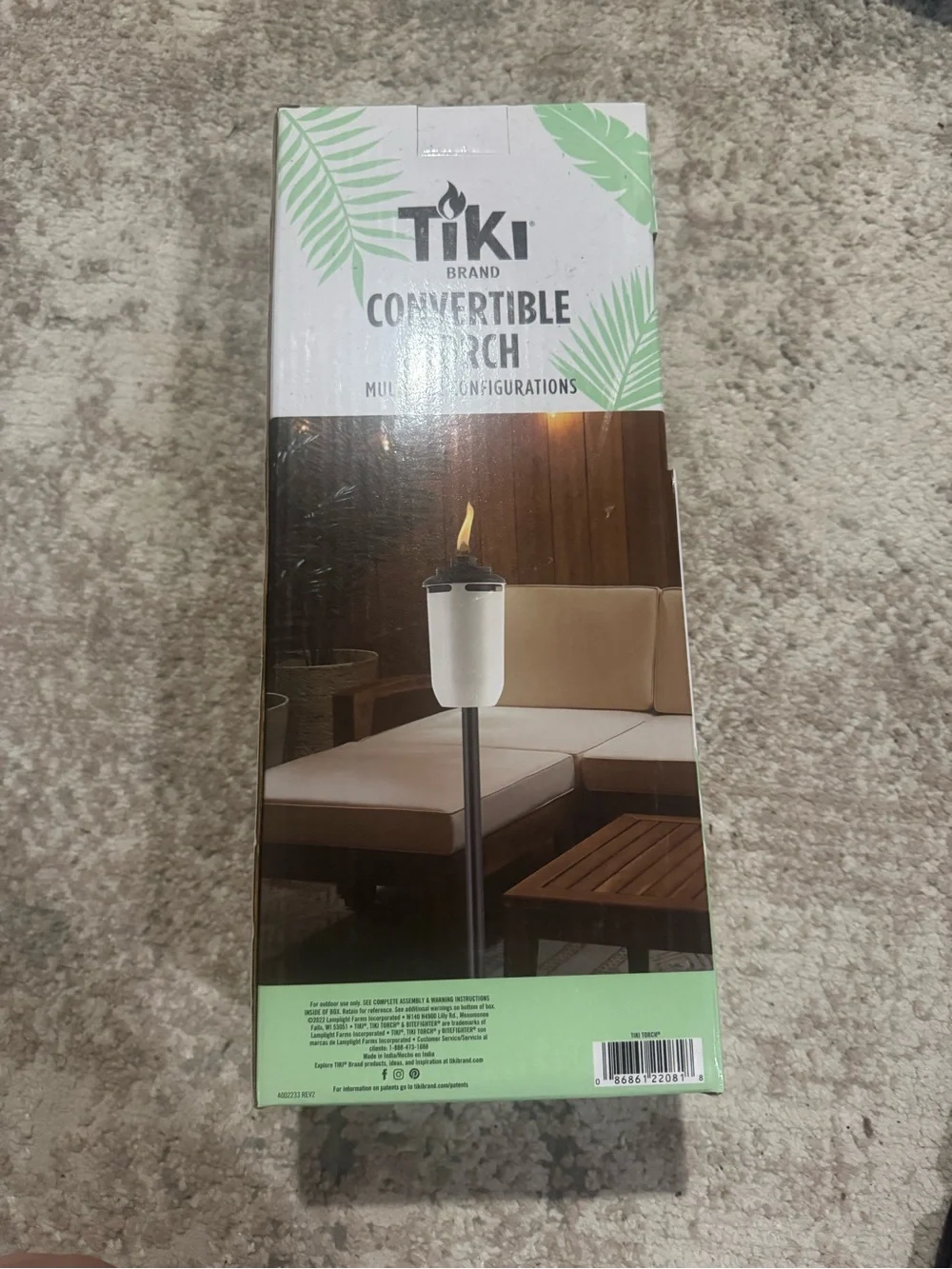 Tiki Torch Convertible - Cream Outdoor Mosquito Repellent (2 Pack)